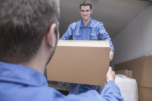 Removal van and moving boxes prepared for a house move in Harringay