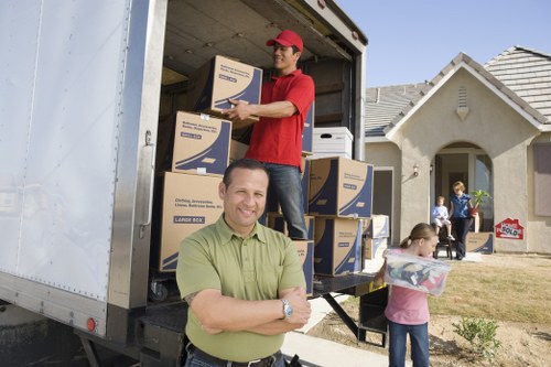 Professional movers handling boxes and household items in Harringay