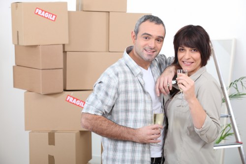 Local removals crew preparing a van for a flat move in North London